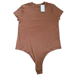 NWT Target a new day: Brown Short Sleeve Fitted Bodysuit women’s large